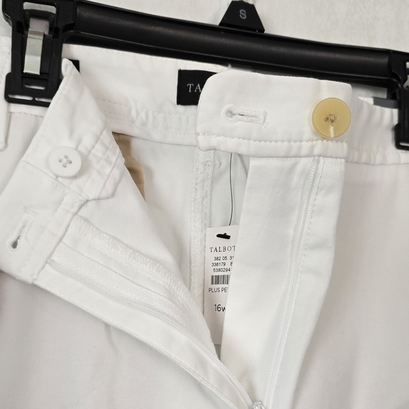 Talbots Womens 16 Petit White Mid Rise Pocketed Relaxed Fit Ankle Chino Pant NWT - Picture 3 of 9